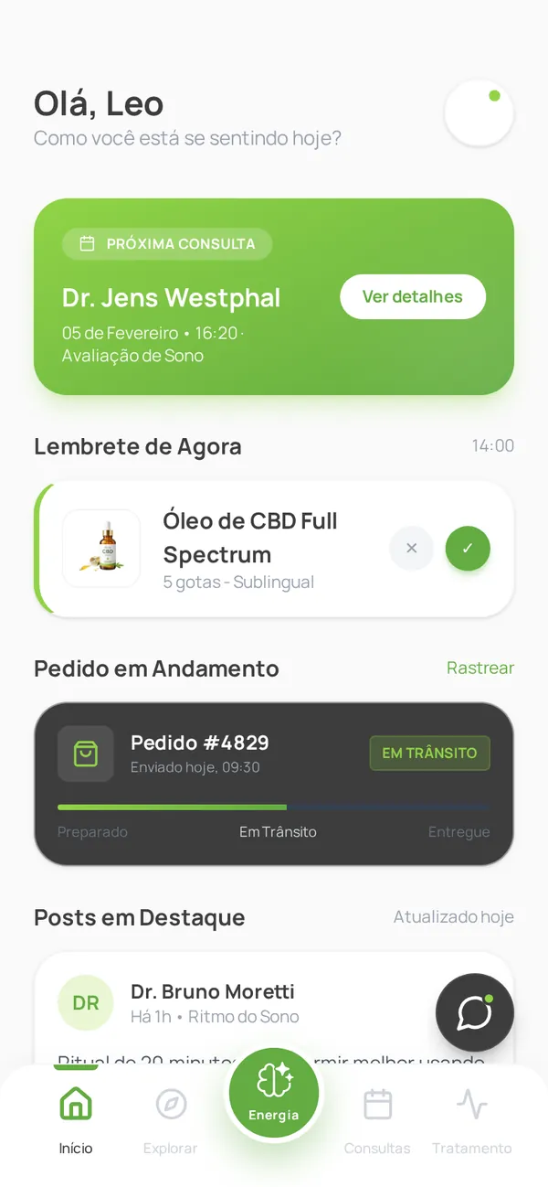 telas do app CannaLife